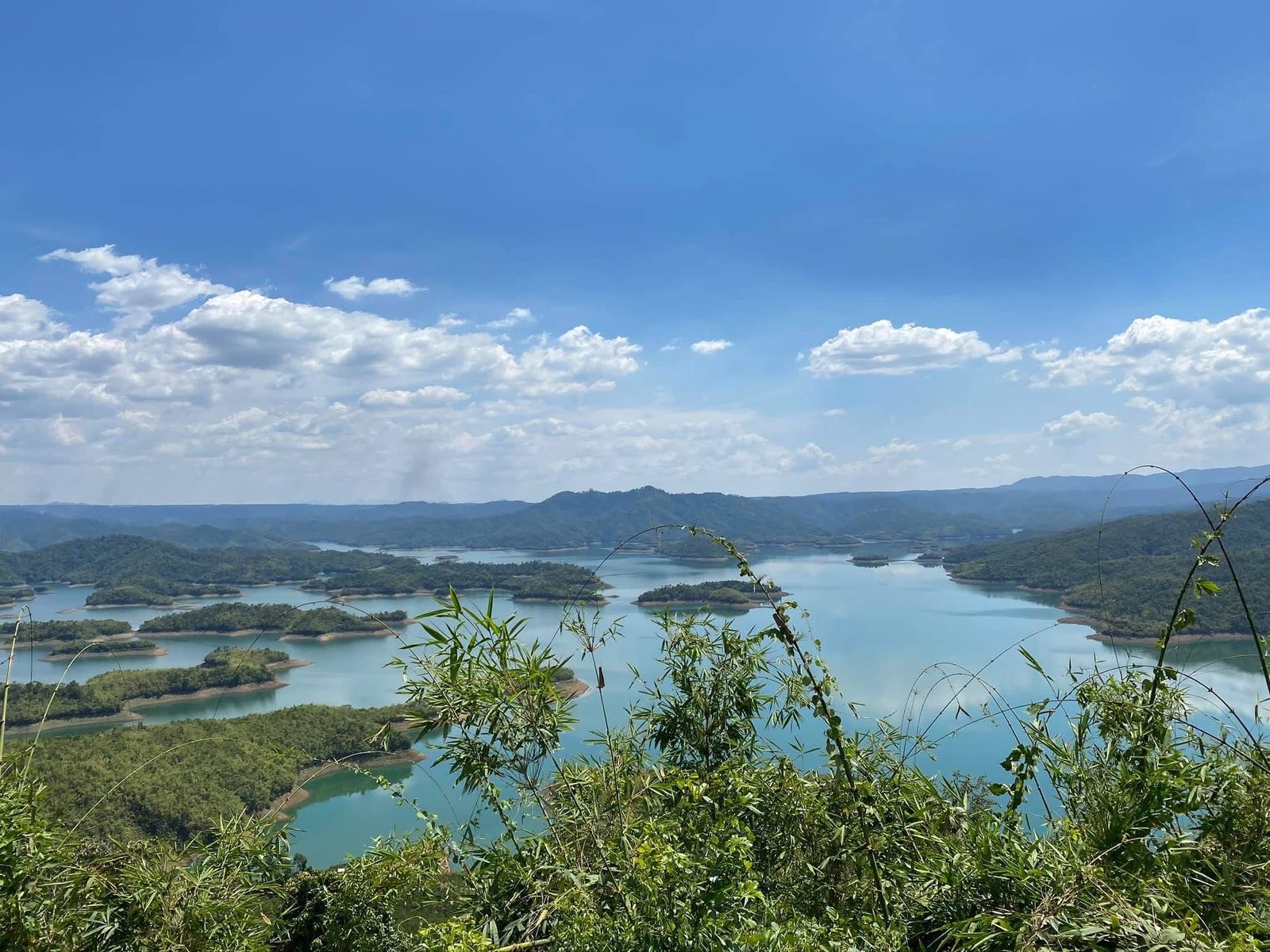 Hồ Tà Đùng nhìn qua tán cây
